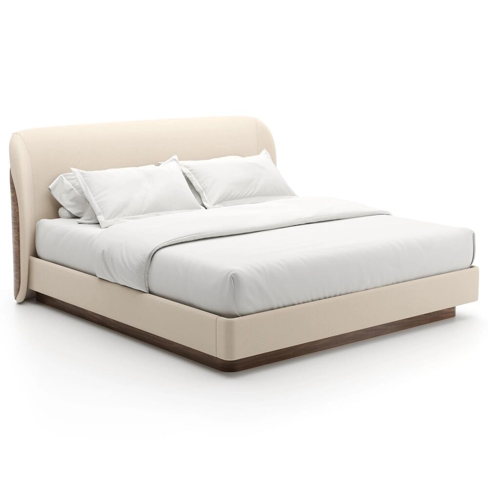 Caracole Fleur King Upholstered Sleigh Bed in Porcini, , large