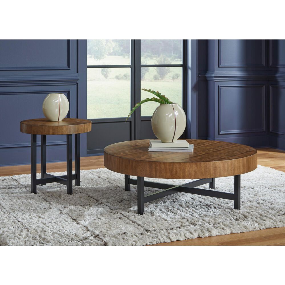 Ashley Steenlage 2-Piece Occasional Table Set in Brown and Black, , large