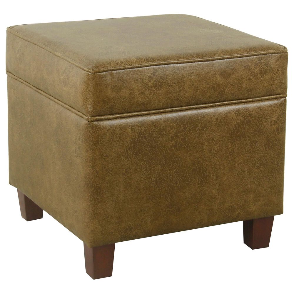 Kinfine Square Storage Ottoman with Lift Top in Light Brown, , large