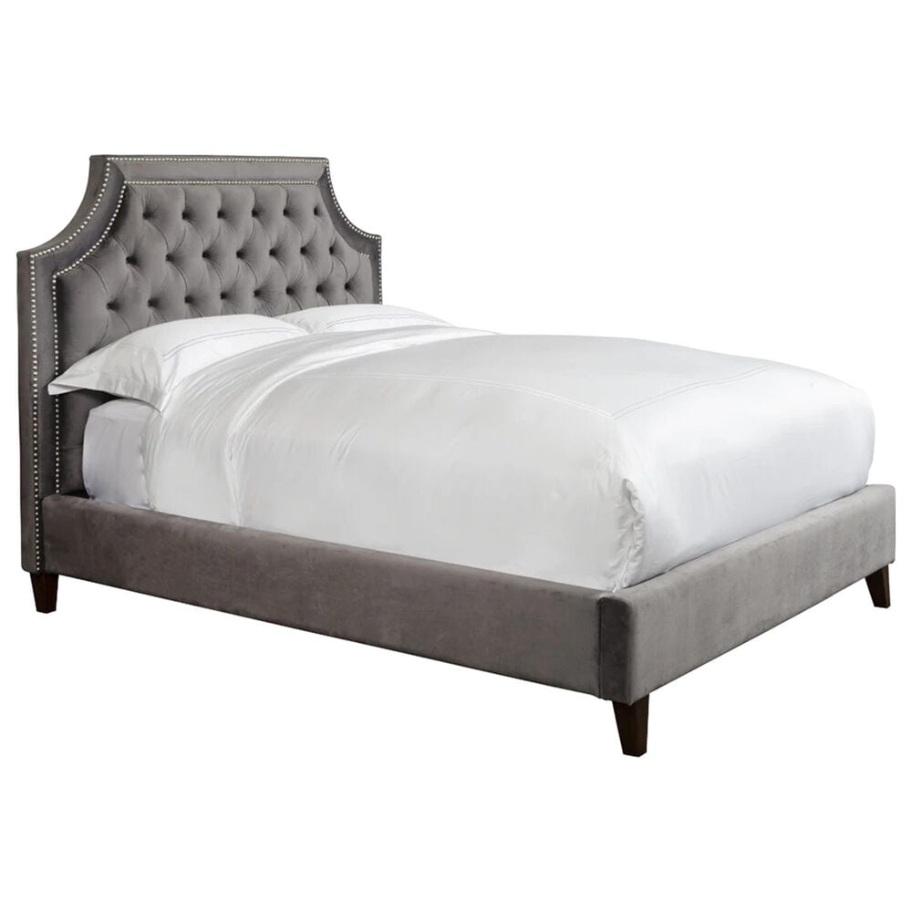 Simeon Collection Jasmine Queen Upholstered Bed in Flannel, , large