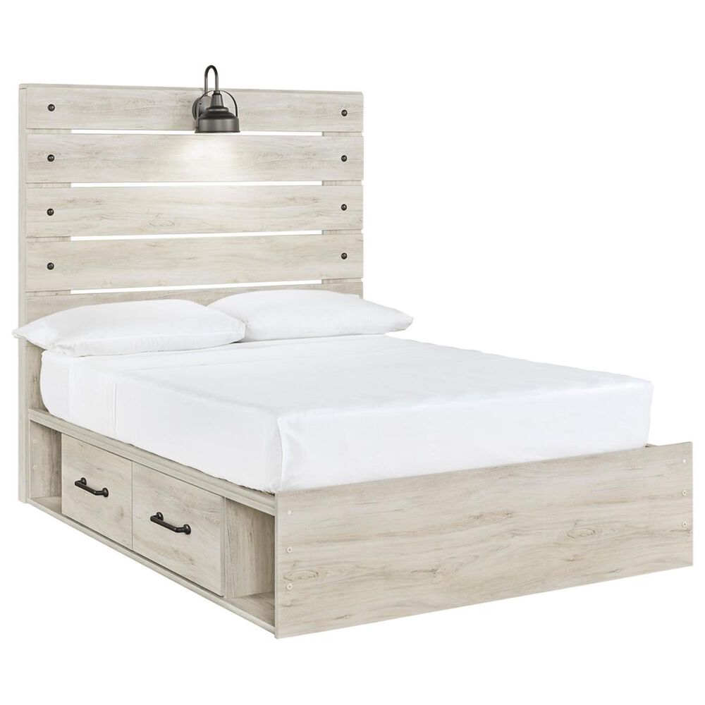 Ashley Cambeck Full Dual Storage Bed in Whitewash, , large