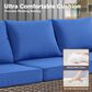 HOMLUX 7-Piece Patio Conversation Set with Two Ottomans in Navy Blue, , large