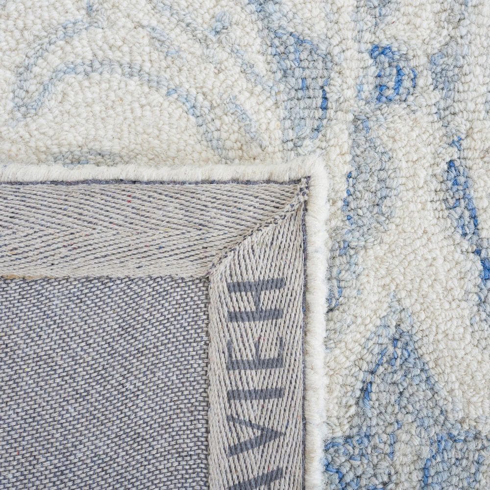 Safavieh Micro-Loop MLP532A 2&#39;3&quot; x 8&#39; Ivory and Blue Runner, , large
