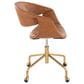 Lumisource Curvo Task Chair with Camel Cushion in Gold, , large