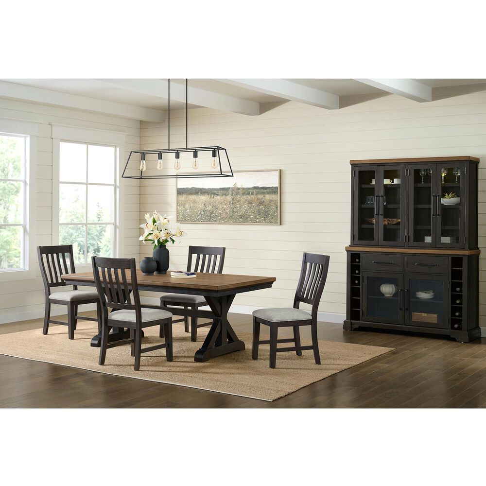 Mayberry Hill Montrose Side Chair with Light Grey Fabric in Espresso, , large