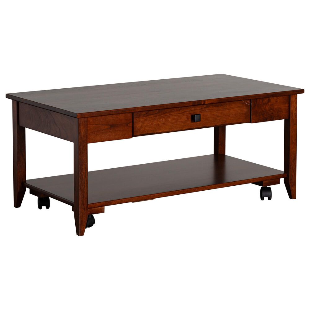Y & T Woodcraft Sienna Shaker Coffee Table with Casters in Michaels Cherry, , large