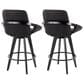 LumiSource Cosmo 26" Swivel Counter Stool with Black Upholstery in Black (Set of 2), , large
