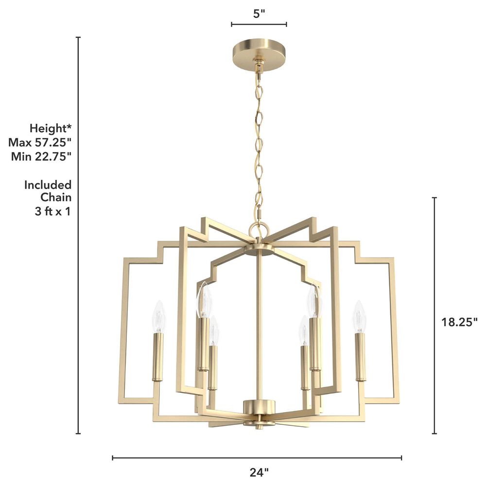 Hunter Zoanne 24&quot; 6-Light Chandelier in Alturas Gold, , large