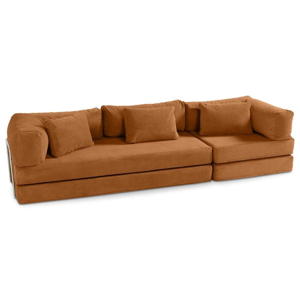 Jaxx Unsofa Stationary Sofa in Spice Orange, , large
