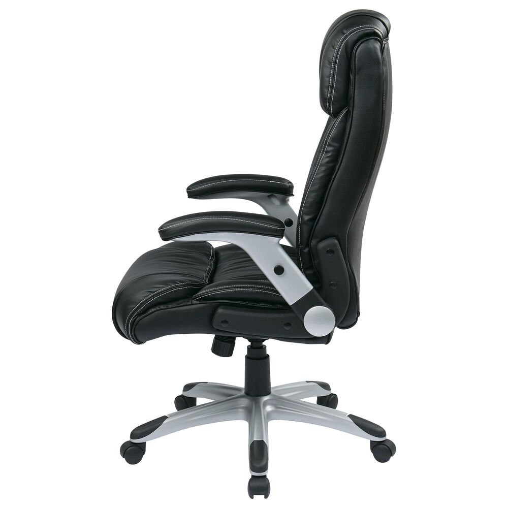 OSP Home Executive Bonded Leather Chair with Black Cushion, , large