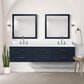 Lexora Home Castor 80" Double Bathroom Vanity in Blue with 2 cm White Quartz Top and Rectangular Sinks, , large