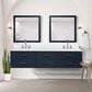 Lexora Home Castor 80" Double Bathroom Vanity in Blue with 2 cm White Quartz Top and Rectangular Sinks, , large