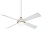 Minka-Aire Orb 54" Ceiling Fan with LED Light in Flat White and Soft Brass, , large