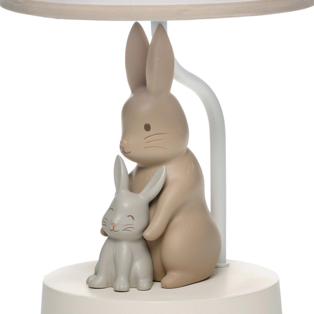 Lambs &amp; Ivy Signature Bunny Hop Table Lamp in Taupe and Silver Gray, , large