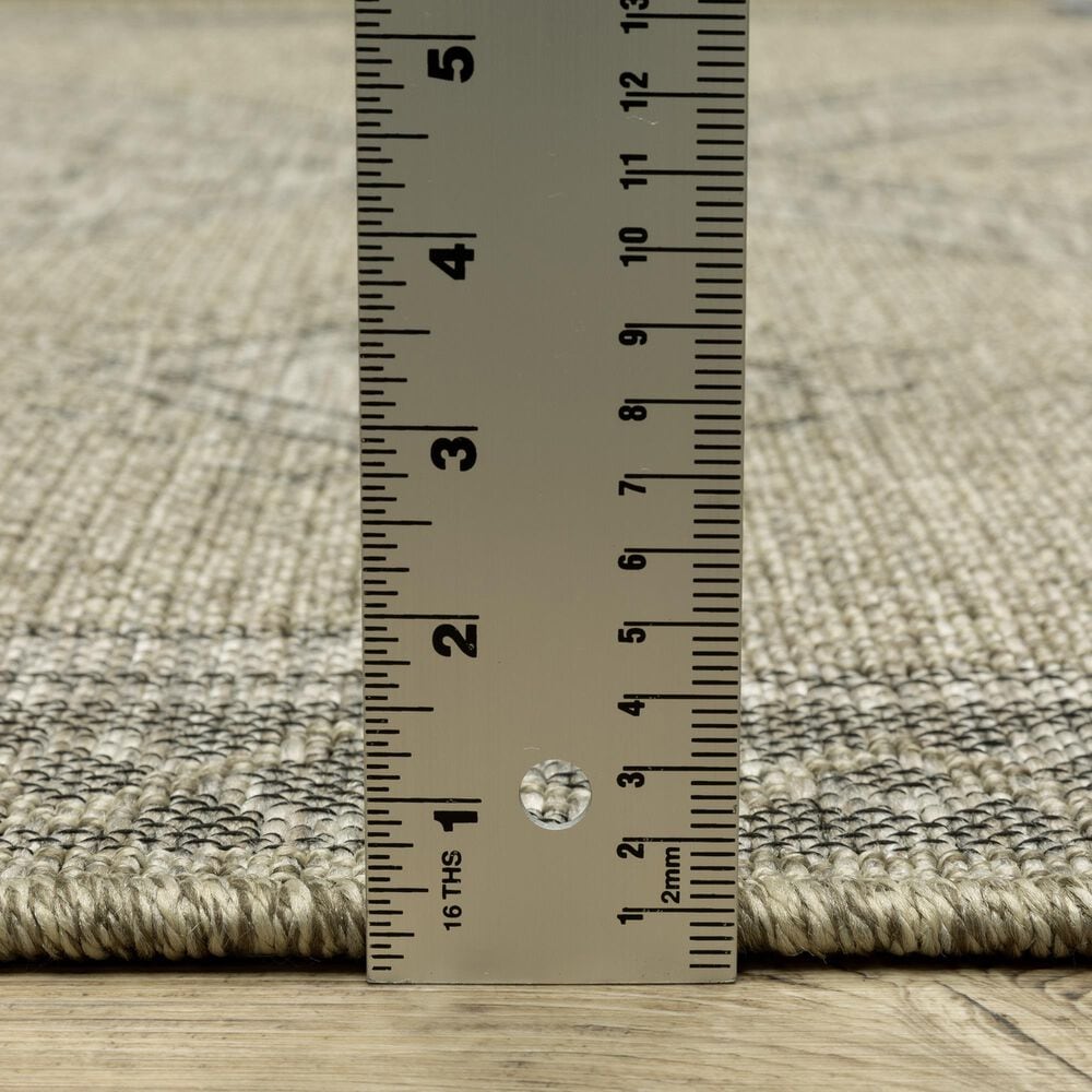 Oriental Weavers Tortuga TR08A 6&#39;7&quot; x 9&#39;2&quot; Beige and Black Area Rug, , large