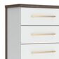 Ashley Kendanport 5-Drawer Chest in Dark Brown and Matte White, , large