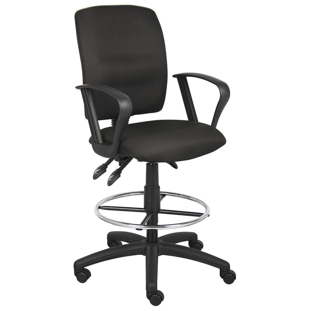 Regal Co. Boss Multi-Function Drafting Stool with Loop Arms in Black, , large
