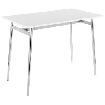 Lumisource Marcel Counter Table in Chrome and White, , large