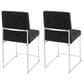 LumiSource Fuji Side Chair with Black Velvet Cushion in Brushed Stainless Steel (Set of 2), , large