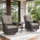 Sunwell Garden 3-Piece Patio Chat Set with Brown Rattan in Gray, , large