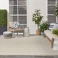Nourison Positano POS03 Grey and Ivory 9" x 12" Indoor/Outdoor Area Rug, , large