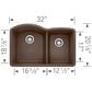 Blanco Diamond 32" 1-3/4 Double Bowl Kitchen Sink in Cafe, , large
