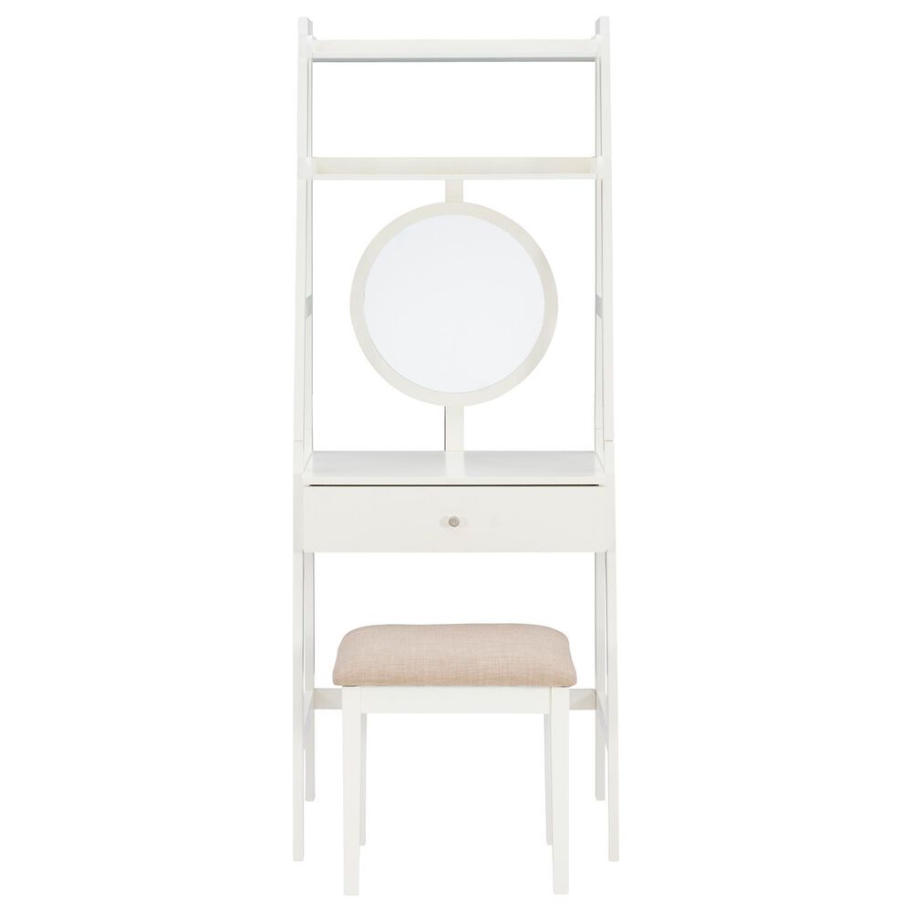 Linon Home Decor Lilymae Vanity with Stool in White, , large