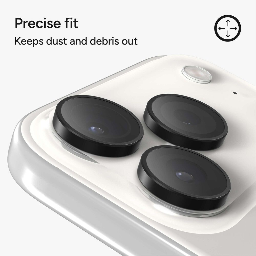 Zagg InvisibleShield Glass Elite Camera Lens Protector for Apple iPhone 15 Pro/16 Pro Max/16 Pro/17 Pro/17 Pro Max in Black, , large