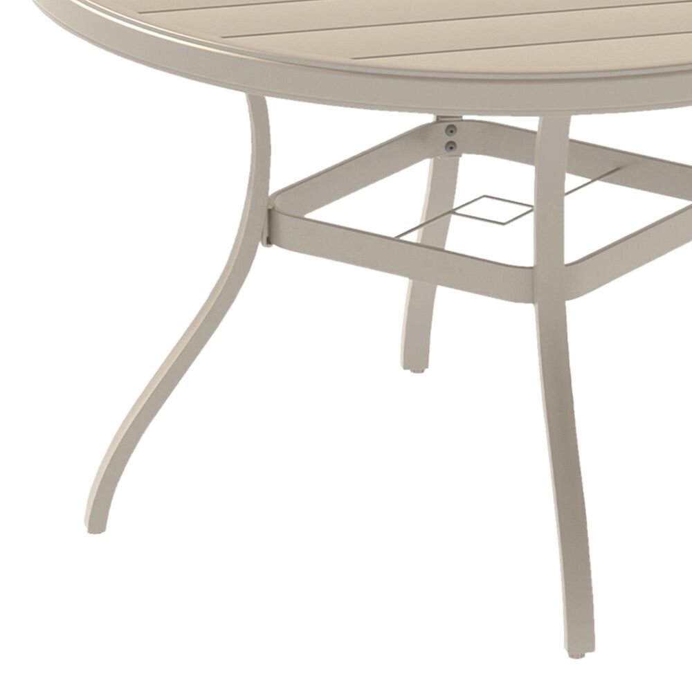 Hearth and Haven Outdoor 53" Round Dining Table with Umbrella Hole in Sandstone - Table Only, , large