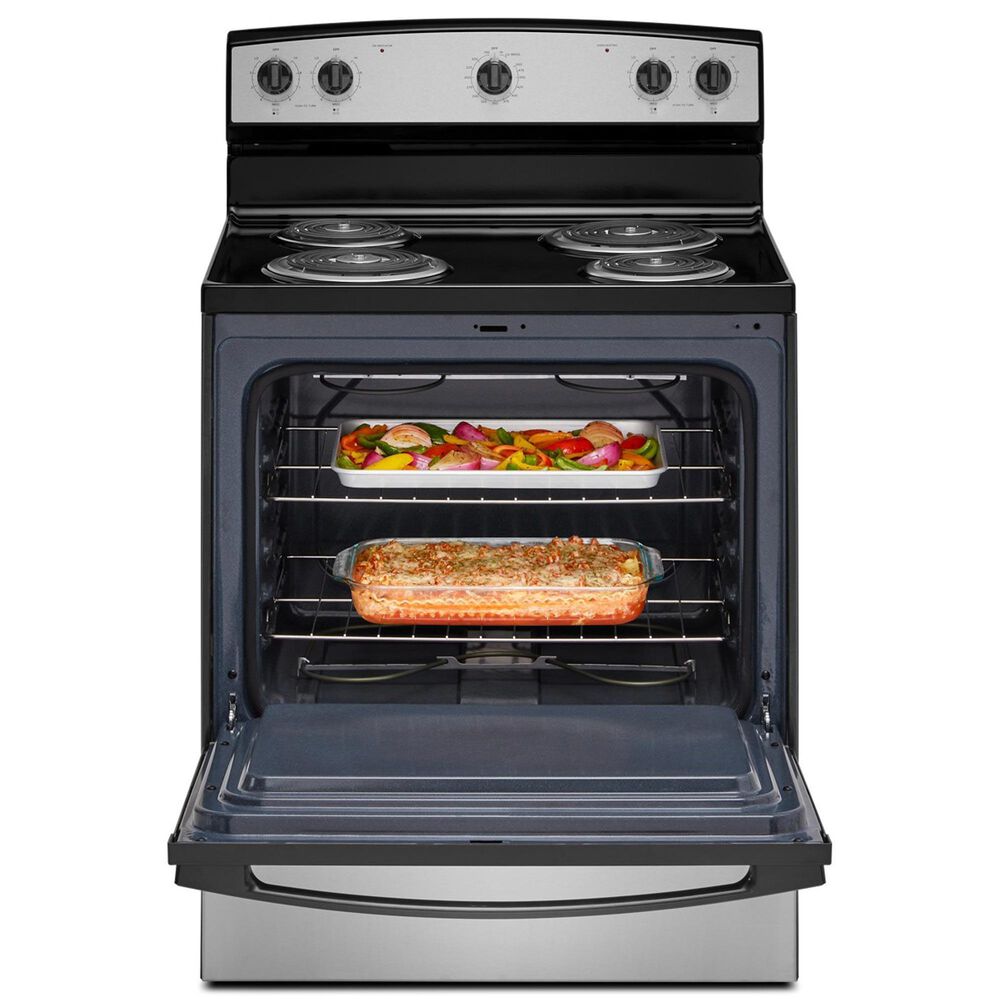 Amana 30&quot; Freestanding Electric Range with Easy-Clean Glass Door in Stainless Steel, , large