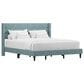 Richlands Furniture Demore King Platform Bed with Light Aqua Blue Upholstery in Black, , large
