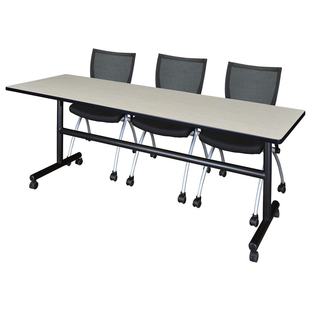 Regency Global Sourcing Kobe 4-Piece Mobile Training Table Set in Maple/ Black, , large