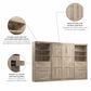 Bestar Pur 130" Full Murphy Storage Bed with 6-Drawer in Rustic Brown, , large