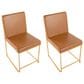 Lumisource Fuji Side Chair with Camel Cushion in Gold (Set of 2), , large