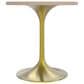 Leisuremod LeisureMod Verve Collection 27 Round Dining Table, Brushed Gold Base with Light Natural Wood MDF Top, , large