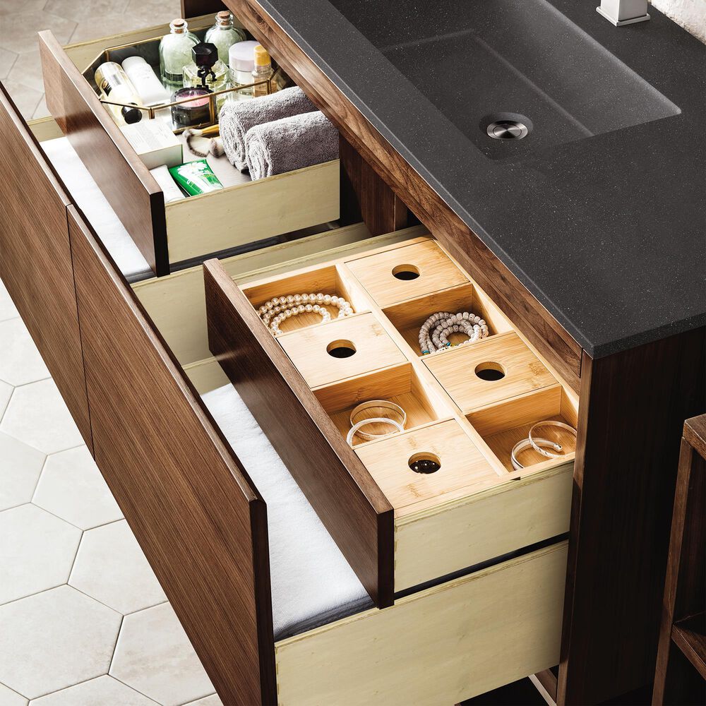 James Martin Vanities Mantova 47.3&quot; Single Vanity Cabinet in Mid-Century Walnut and Champagne Brass, , large