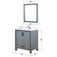 Lexora Home Ziva 30" Single Bathroom Vanity in Dark Grey with 2 cm White Quartz Top and Rectangular Sink, , large
