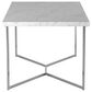 Walker Edison Luxe Coffee Table in White and Chrome, , large