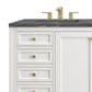 James Martin Vanities Chicago 60" Double Bathroom Vanity in Glossy White with 3 cm Parisien Bleu Quartz Top and Rectangular Sinks, , large