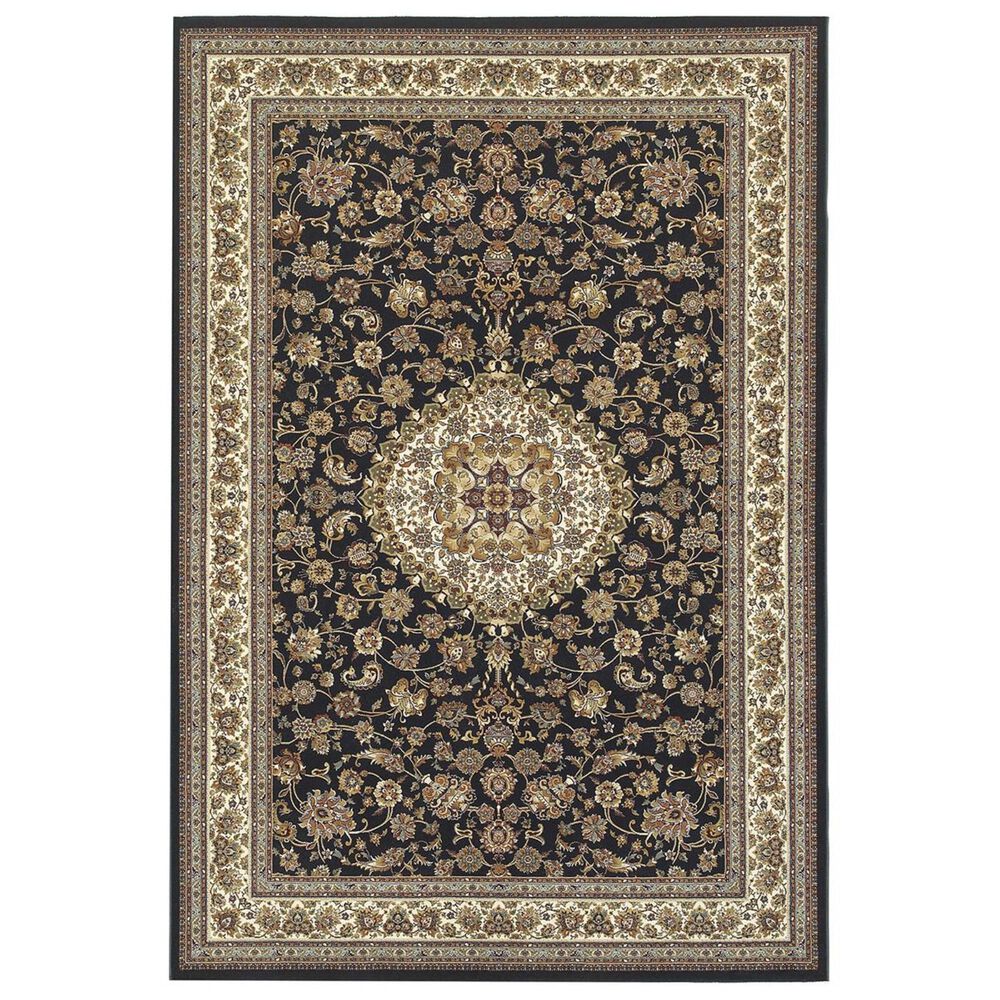 Oriental Weavers Masterpiece 033B 9"10" x 12"10" Black and Ivory Area Rug, , large