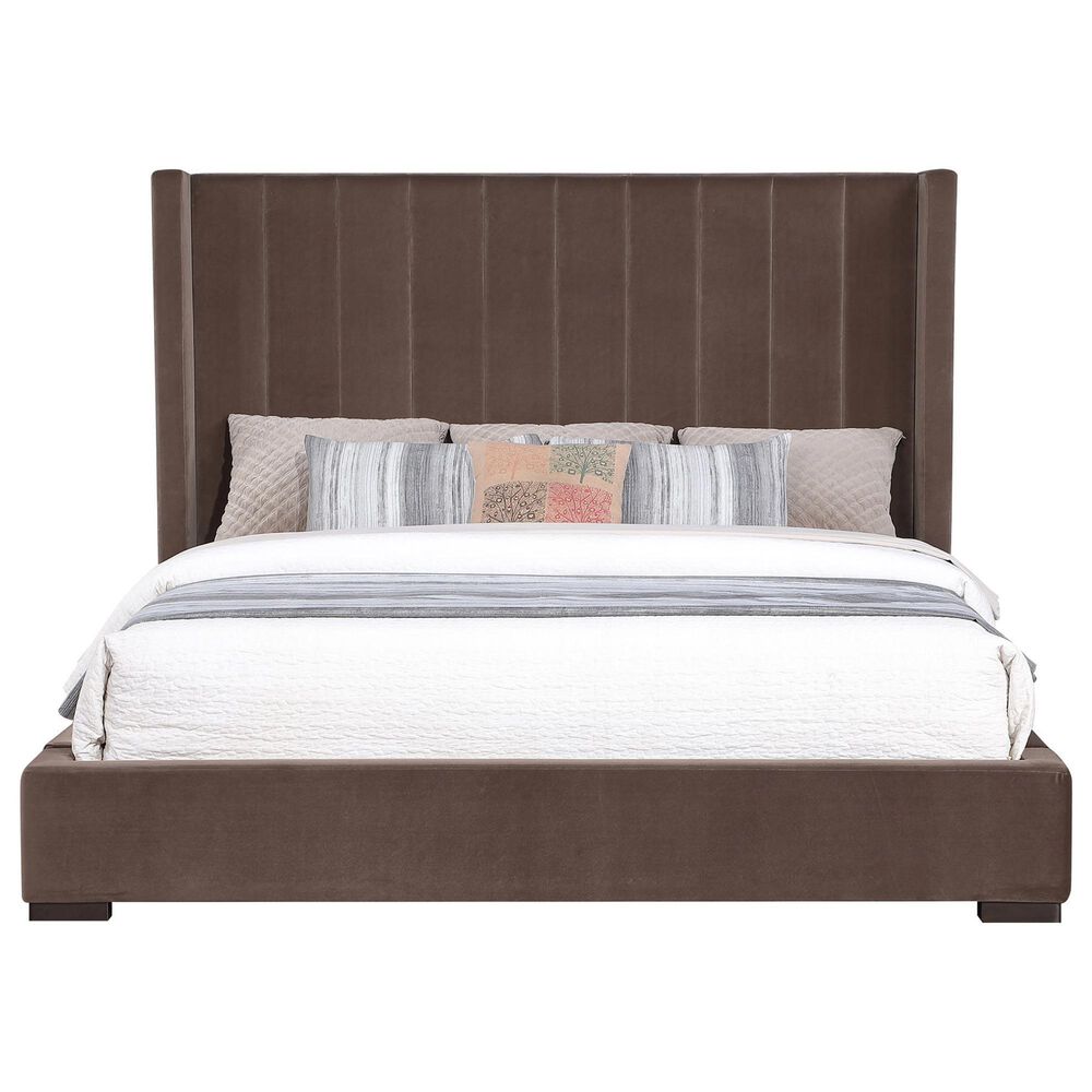 Crystal City Pearson Queen Upholstered Bed in Chocolate, , large