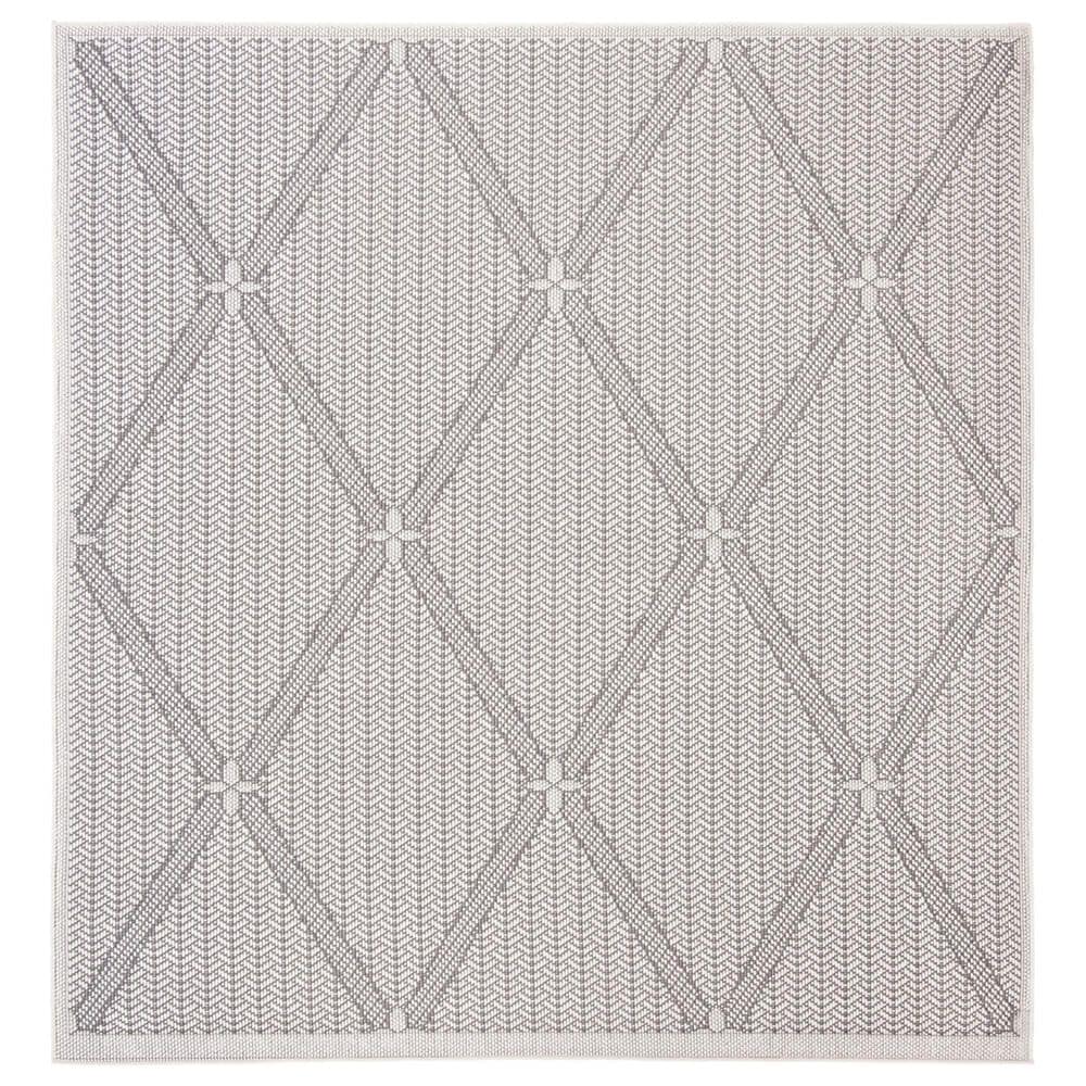 Safavieh Bermuda 8' Square Cream and Grey Indoor/Outdoor Area Performance  Rug, NFM