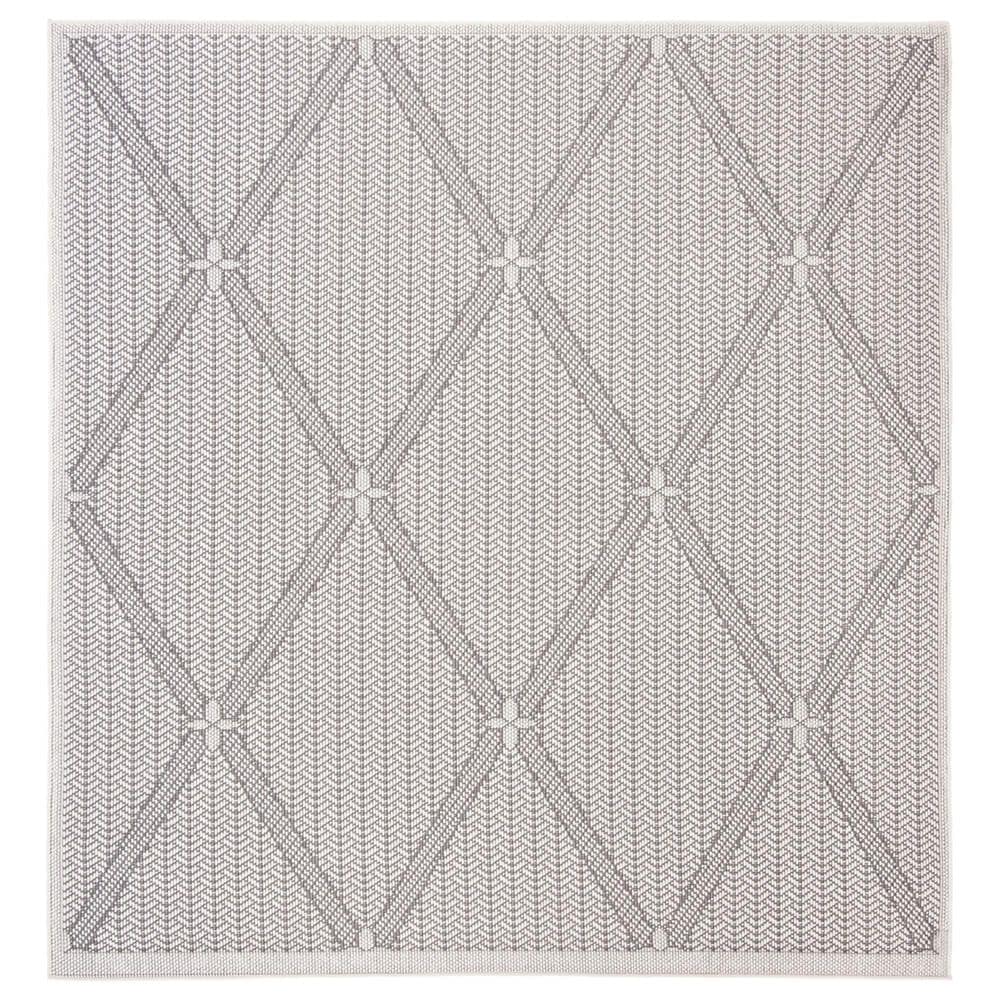 Safavieh Bermuda 8" Square Cream and Grey Indoor/Outdoor Area Performance Rug, , large