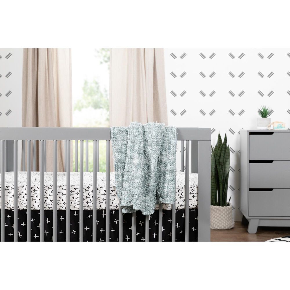 Babyletto Hudson Crib and 6 Drawer Double Dresser Set in Grey Shop NFM