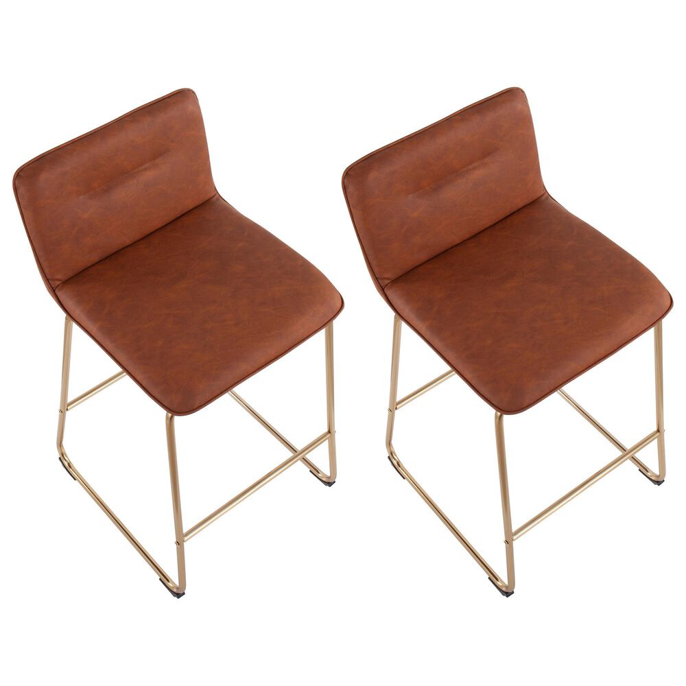 Lumisource Casper Counter Stool in Camel/Gold &#40;Set of 2&#41;, , large