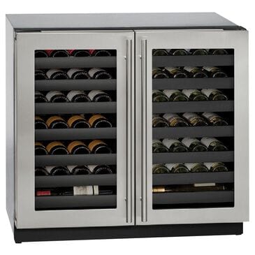 U-Line 36" Built-In Wine Cooler in Stainless Steel, , large