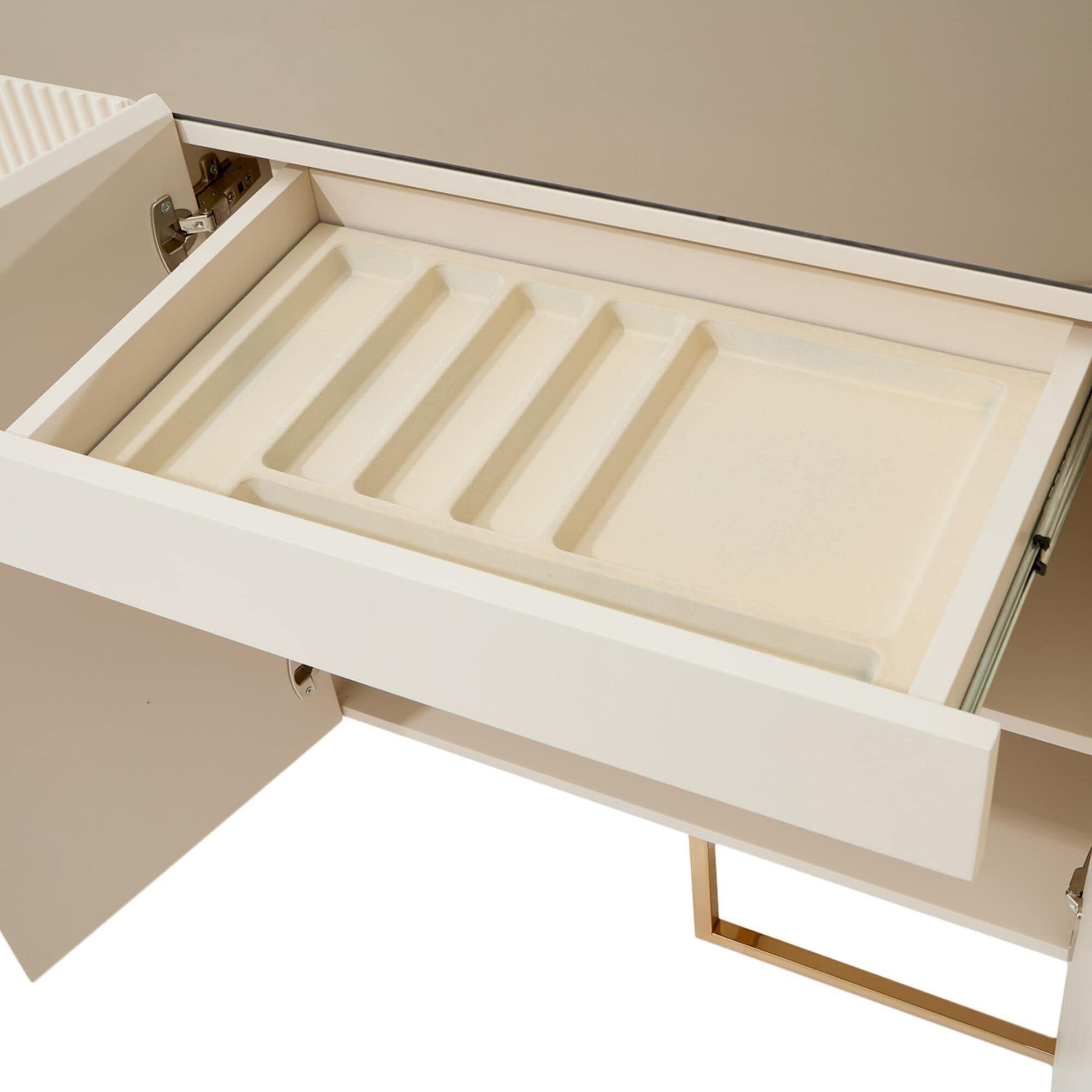 Vista Haus Lisbon Console Table in Silken Matte Cream