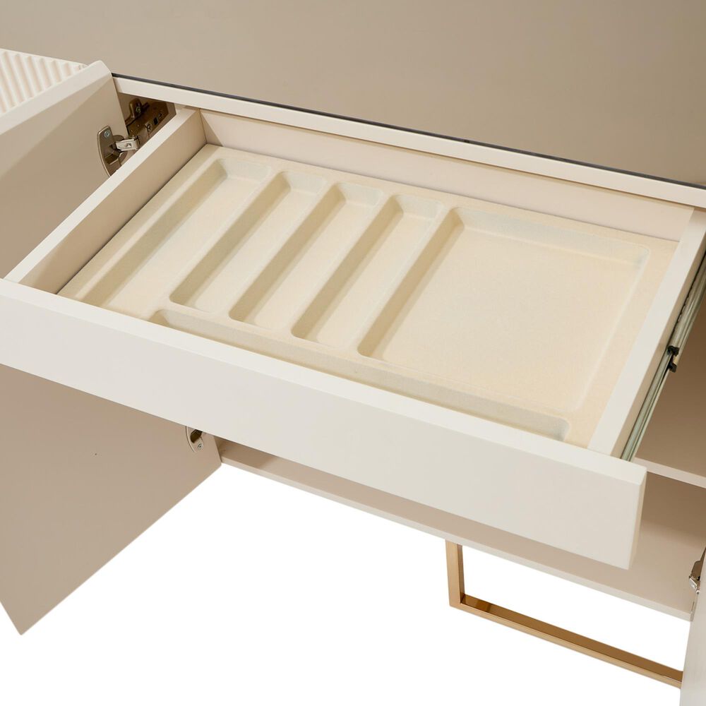 Vista Haus Lisbon Console Table in Silken Matte Cream, , large