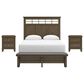 Ashley Queen Bed and Two Nightstands in Medium Brown, , large