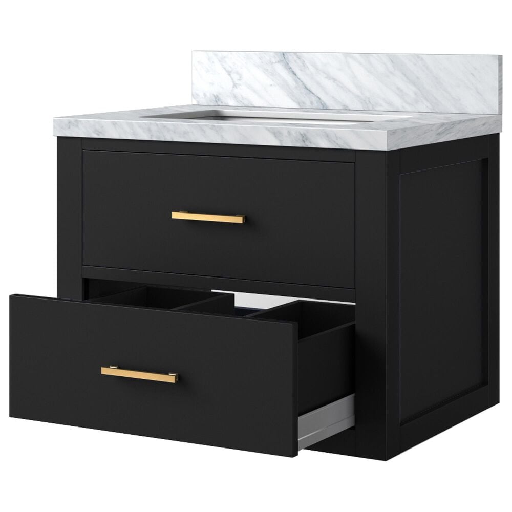 Lexora Home Castor 24&quot; Single Bathroom Vanity in Black with White Acrylic Top and Rectangular Sink, , large